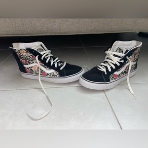Vans Hi black leopard floral • Juniors 7